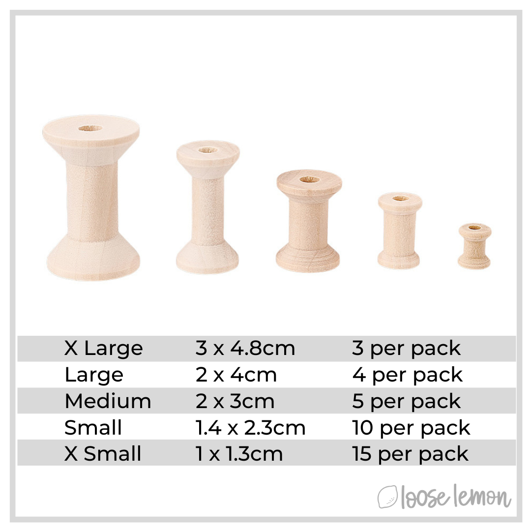 Wooden Spools (M) x 5 Pcs
