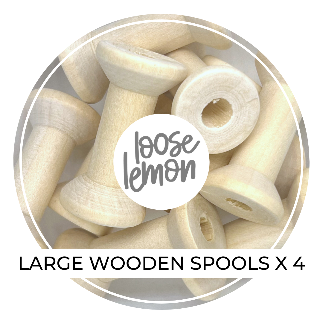 Wooden Spools (L) x 4 Pcs