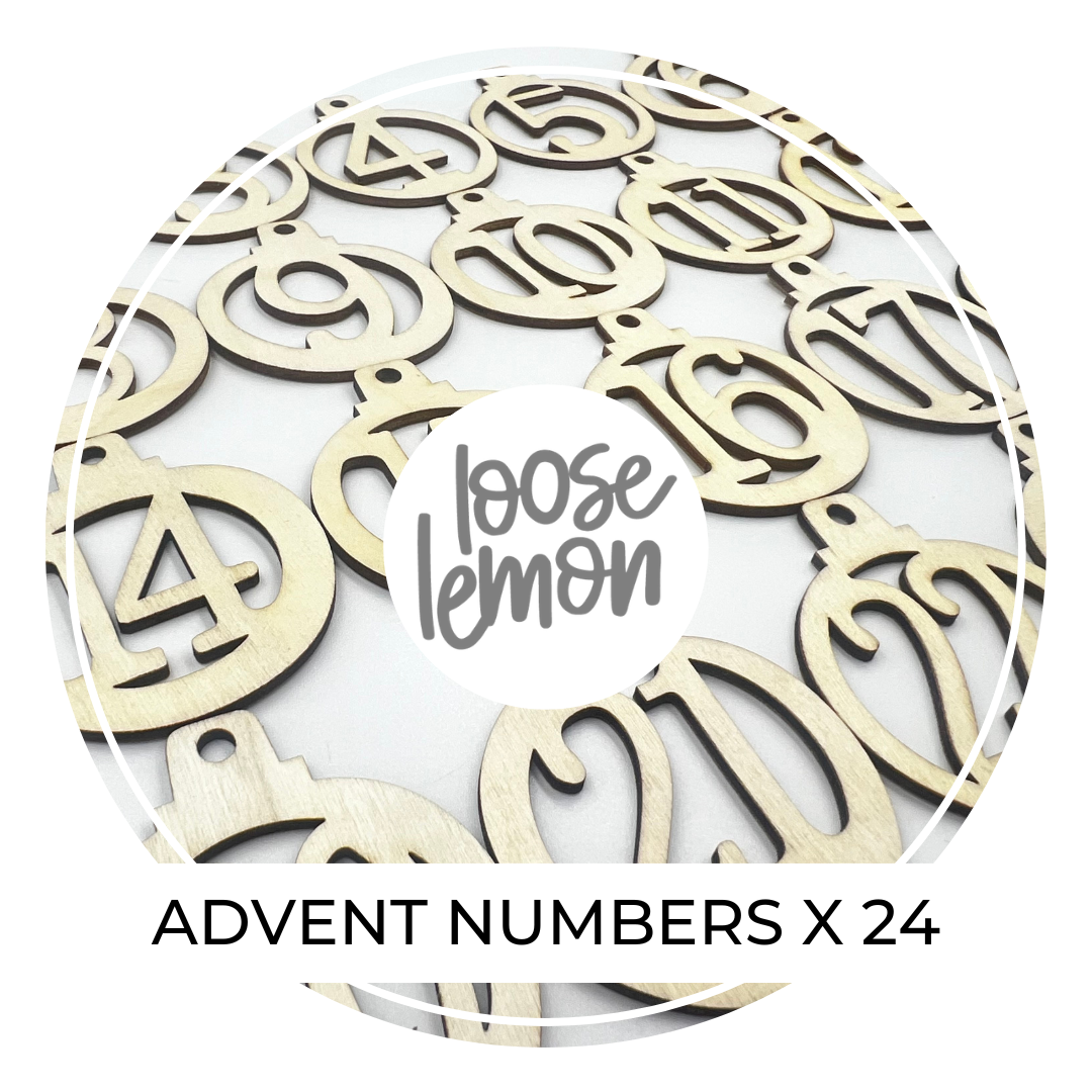 Wooden Advent Numbers x 24