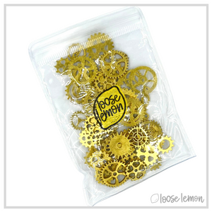 Cog & Gear Charms | Bright Gold