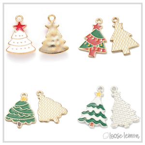 Christmas Enamel Trees x 6