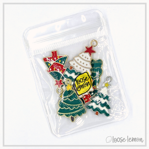 Christmas Enamel Trees x 6