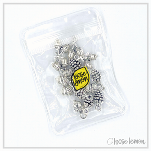 Cones & Acorns Silver Charms x 15