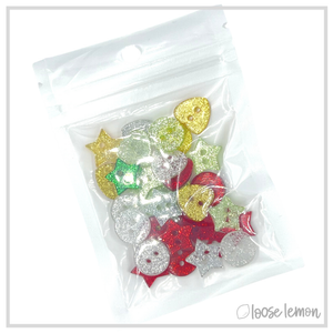 Christmas Glitter Buttons X 30