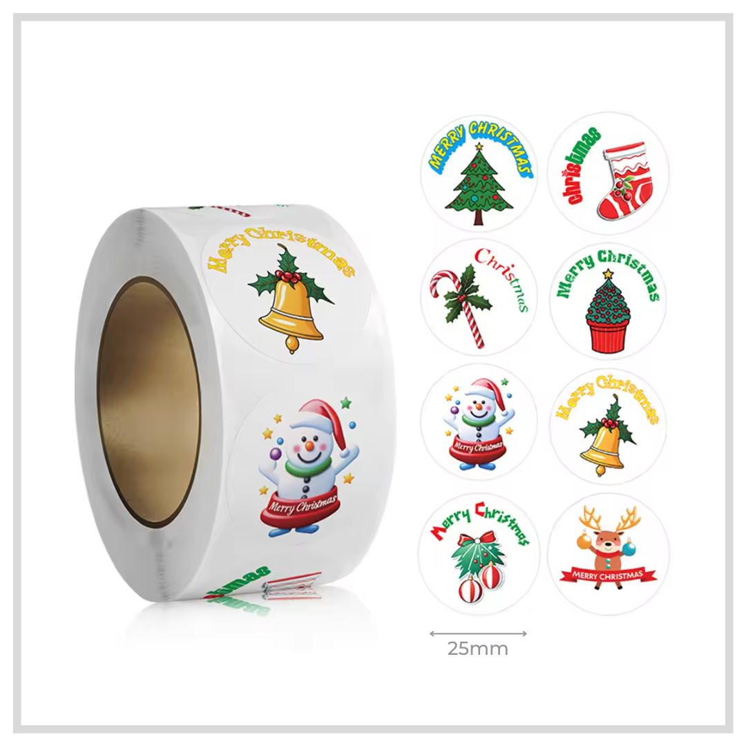 100 Joyful Christmas Thank-You 1" Stickers/Seals