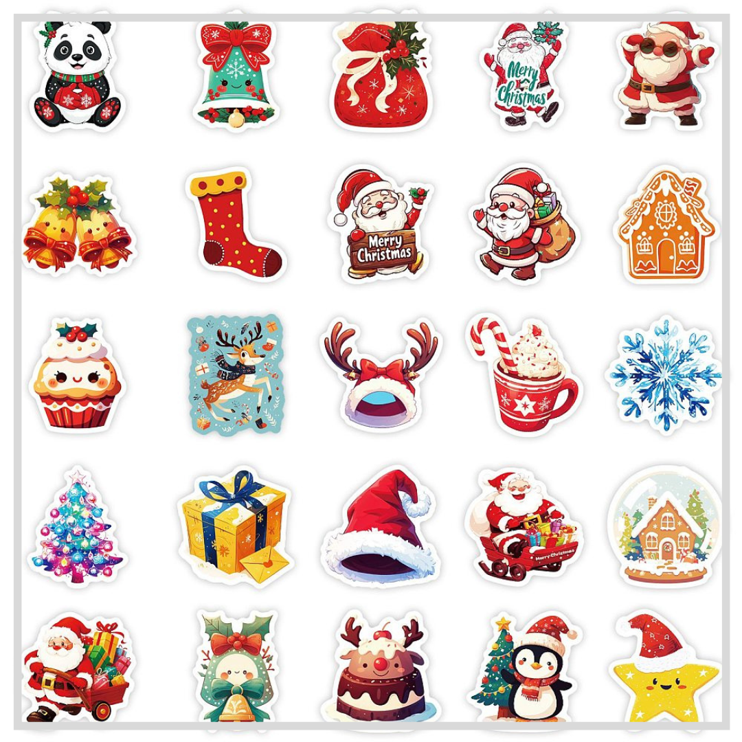 50 Sticker Set | Cute Christmas