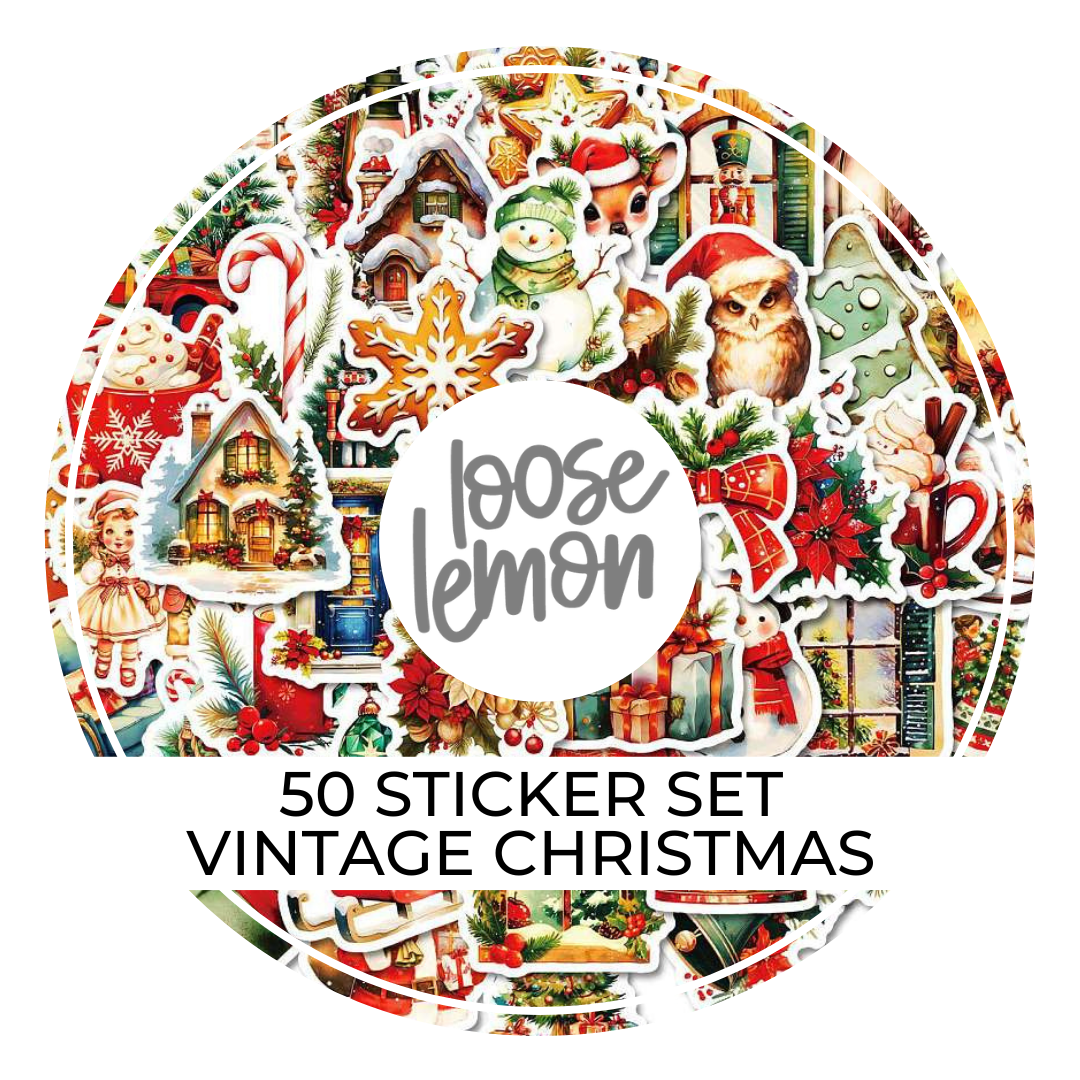 50 Sticker Set | Vintage Christmas