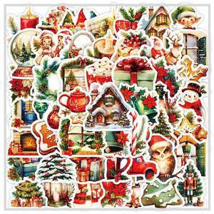 50 Sticker Set | Vintage Christmas