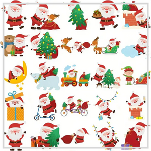50 Sticker Set | Santa Christmas
