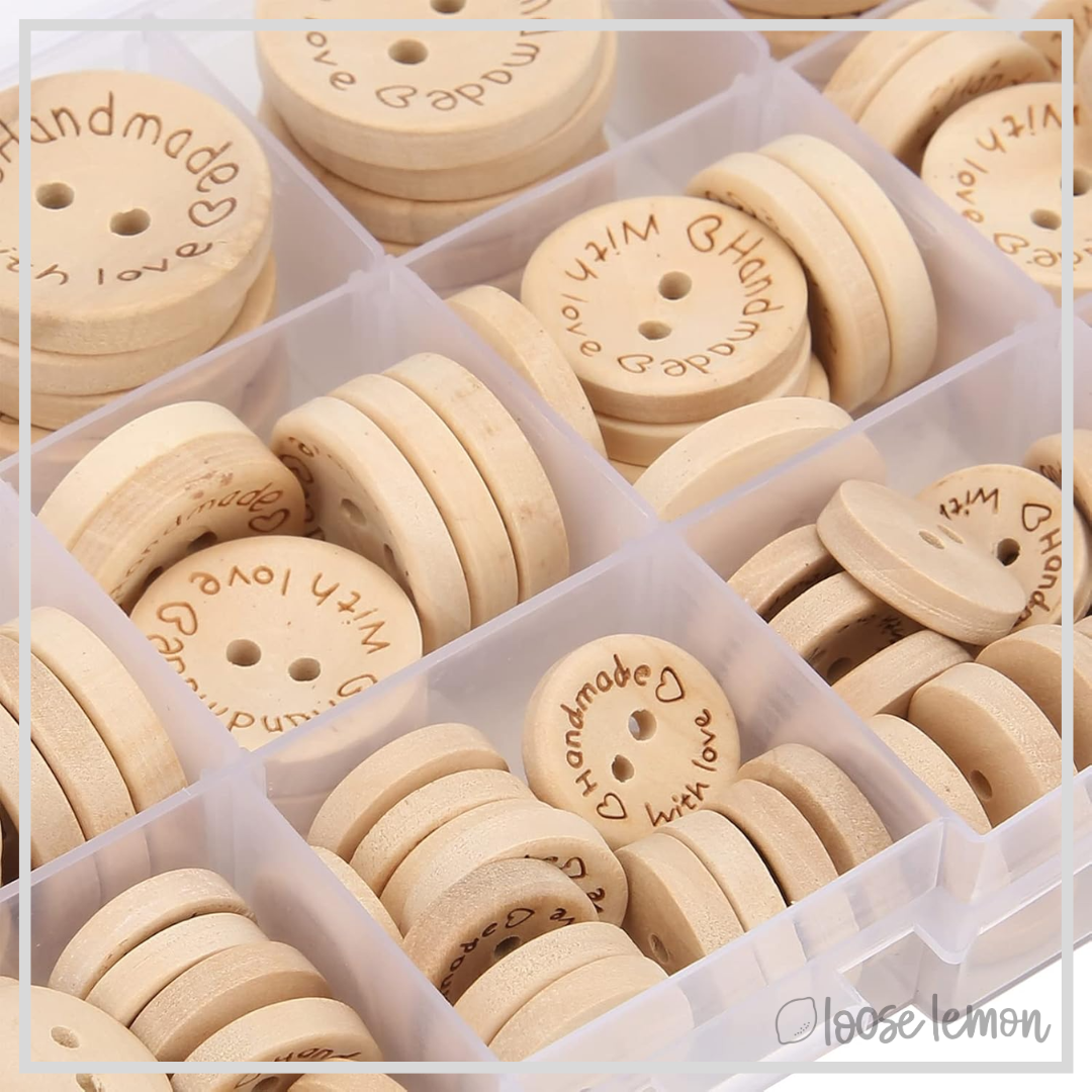 CLEARANCE: Box of Handmade With Love Buttons x 150