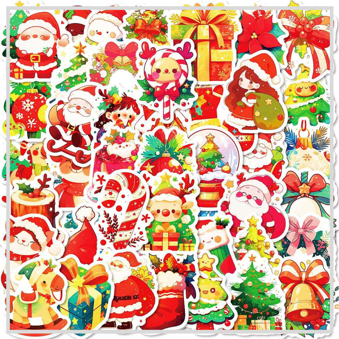 50 Sticker Set | Colourful Christmas