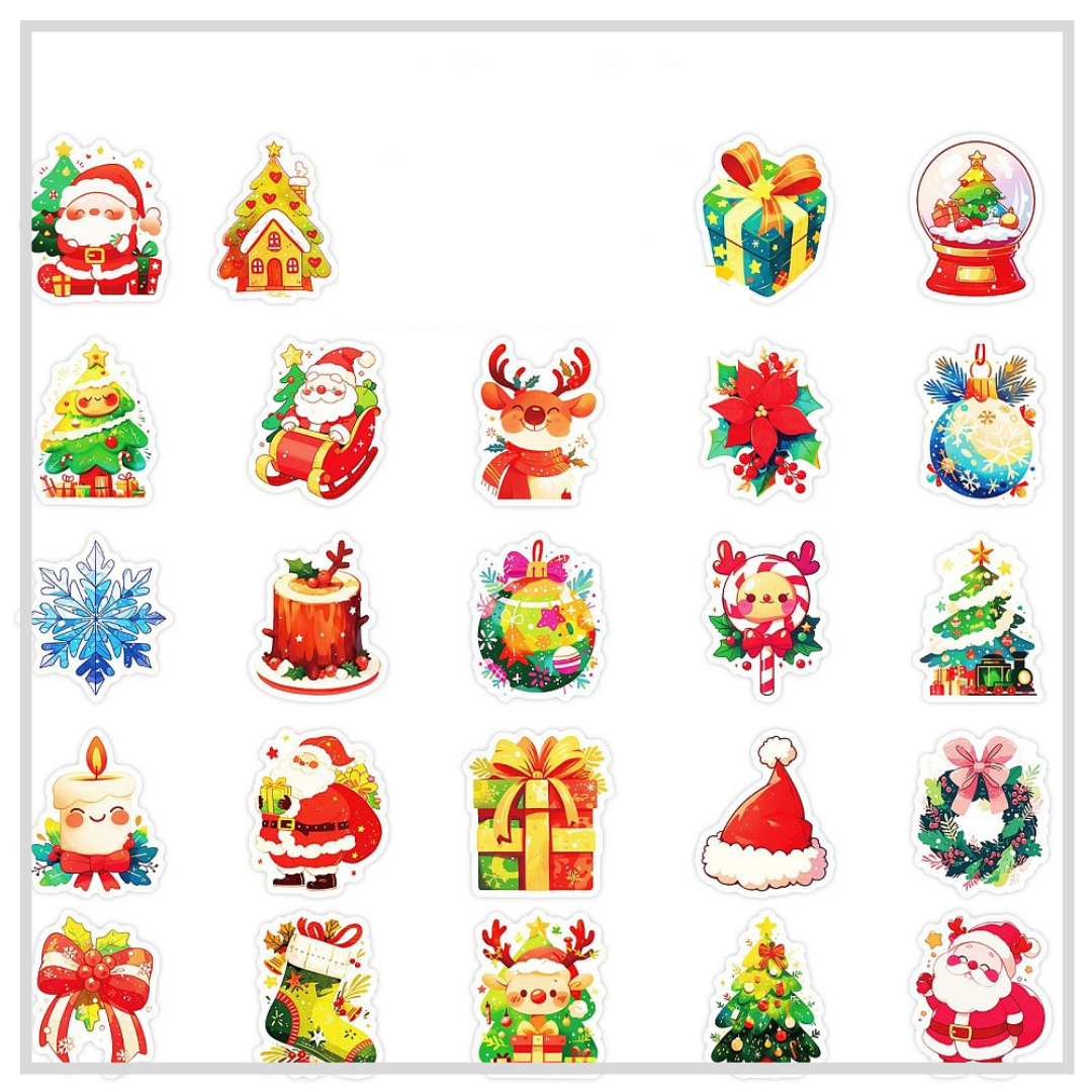 50 Sticker Set | Colourful Christmas