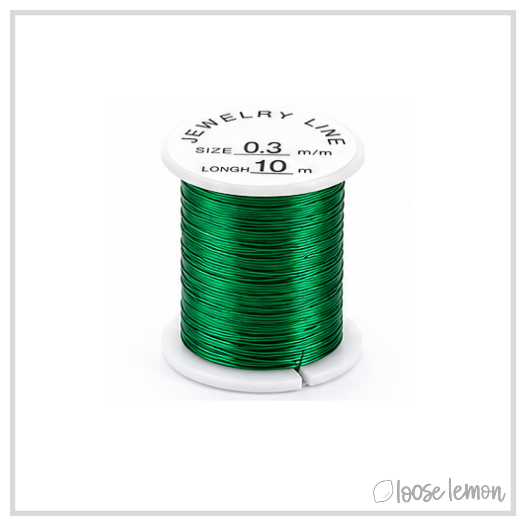 Green Copper Craft Wire (28ga) | 10M