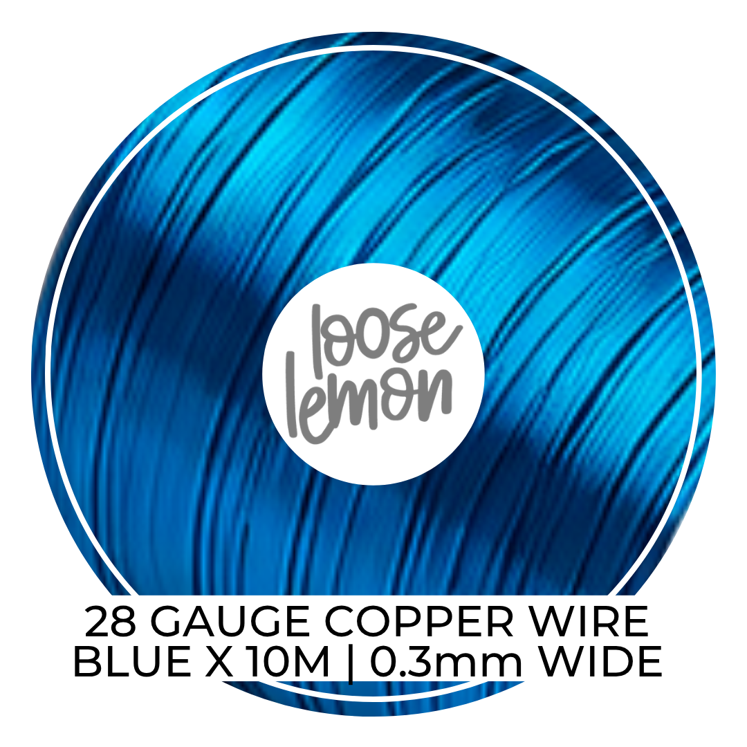Blue Copper Craft Wire (28ga) | 10M