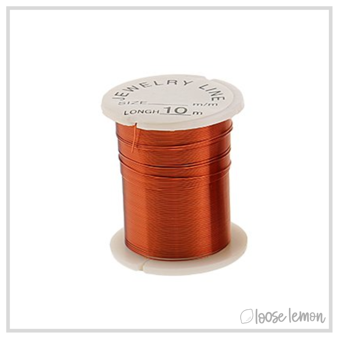 Orange Copper Craft Wire (28ga) | 10M
