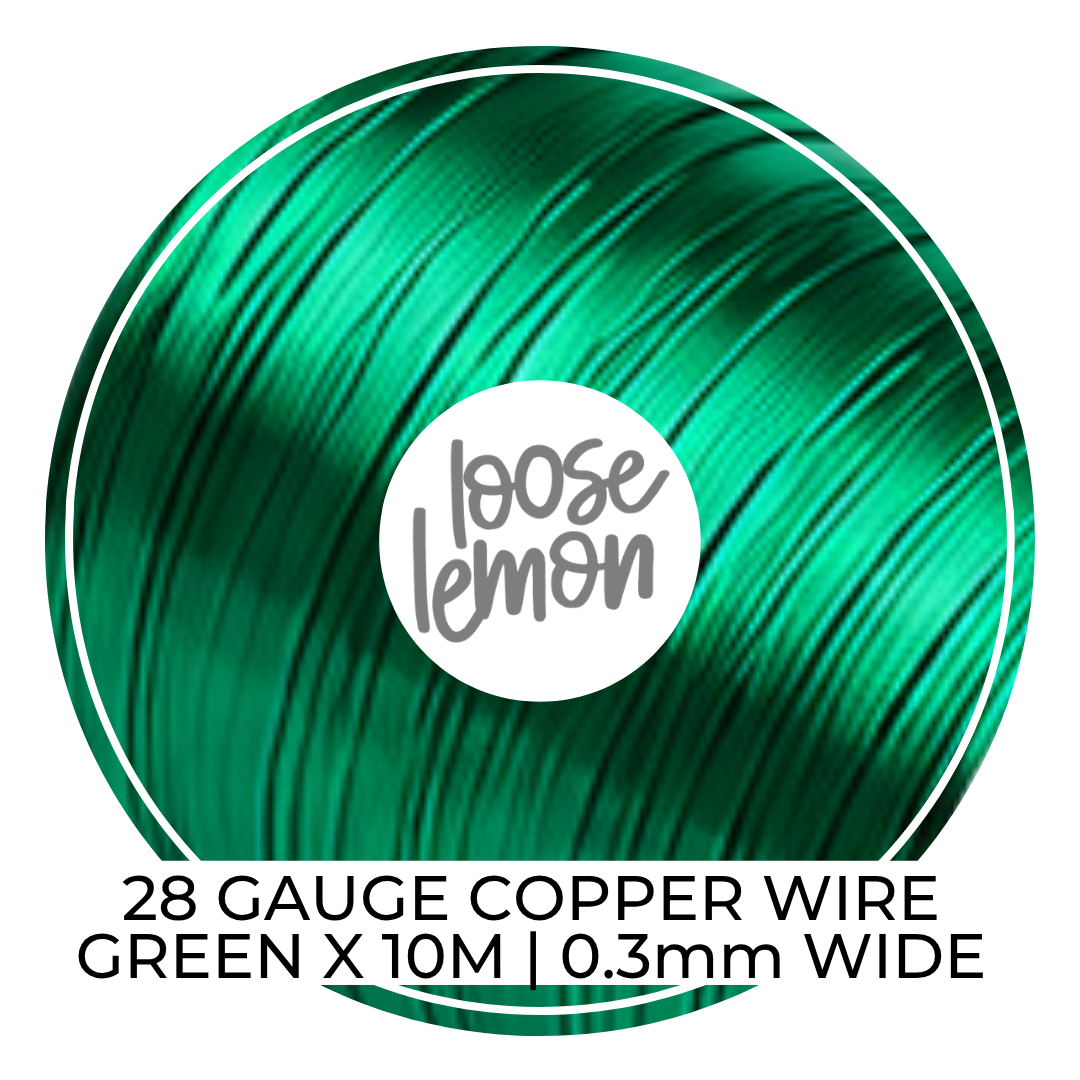 Green Copper Craft Wire (28ga) | 10M