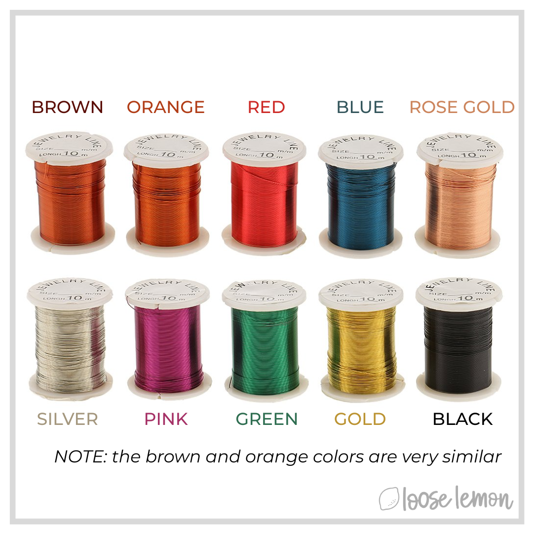 Set of 10 Copper Craft Wire (28ga) | 10M