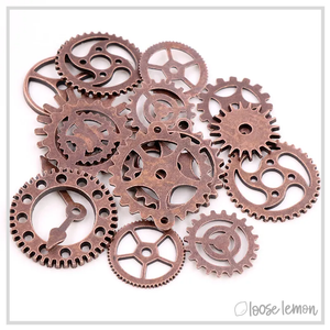 Cog & Gear Charms | Dark Bronze