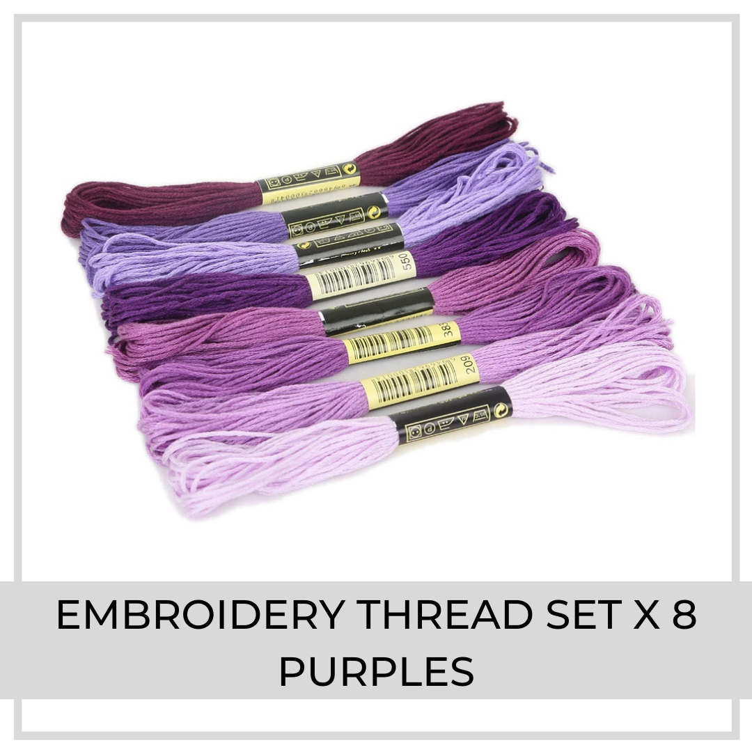 Embroidery Thread Set | 8 Pieces (Purples)