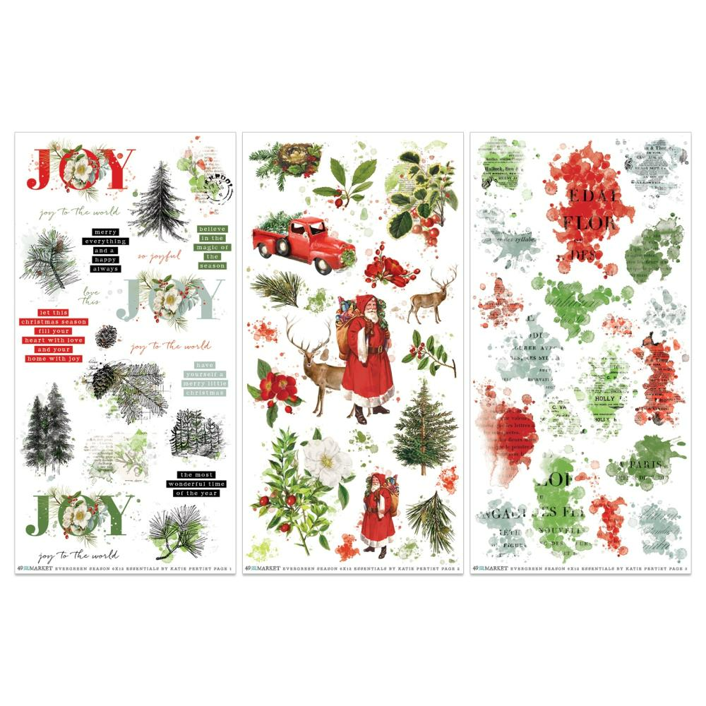 Evergreen Season Essentials Rub-On Transfer | (3 Sheets) 49 and Market