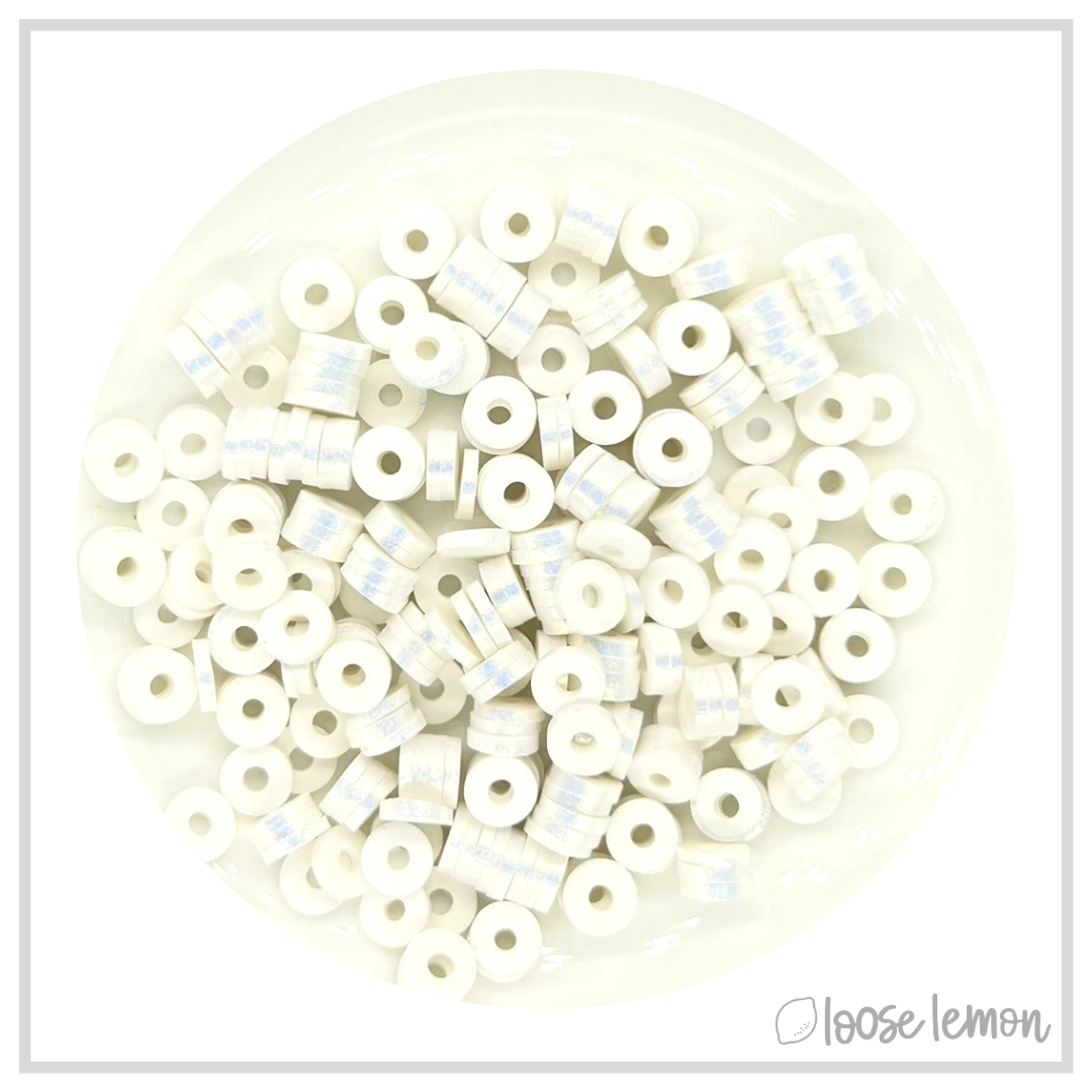 Flat Beads | Pearl White