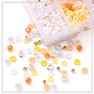 Flat Beads Set (Yellow) | Heishi / Polymer Clay Bead Set