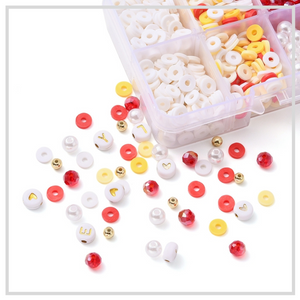 Flat Beads Set (Red) | Heishi / Polymer Clay Bead Set