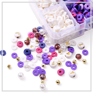 Flat Beads Set (Purple) | Heishi / Polymer Clay Bead Set