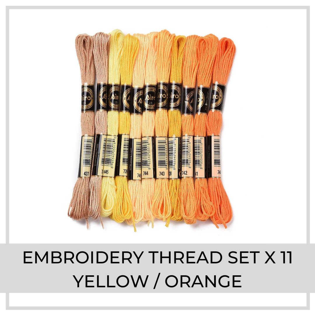 Embroidery Thread Set | 11 Pieces (Yellow/Orange)