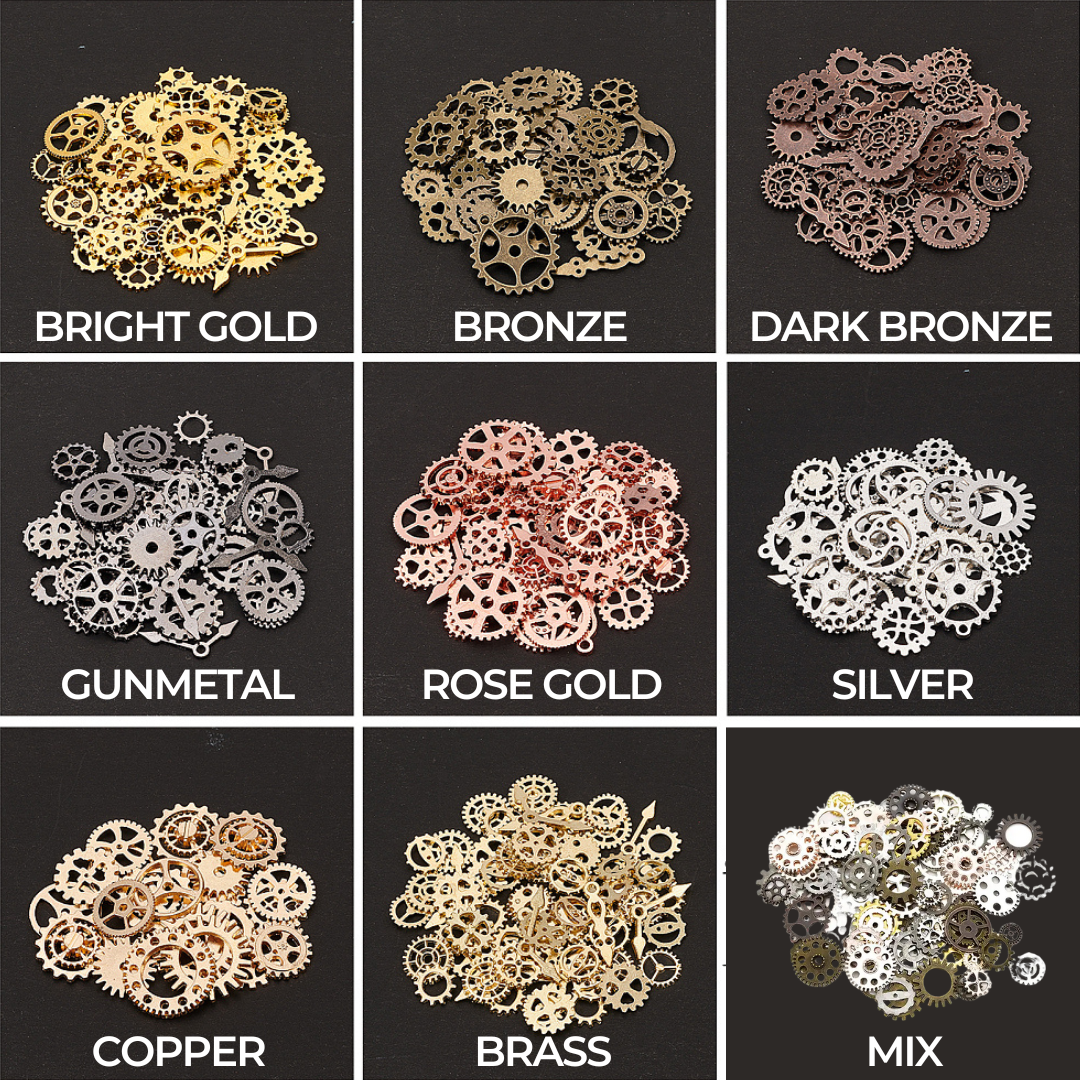 Cog & Gear Charms | Mix 8 Colors