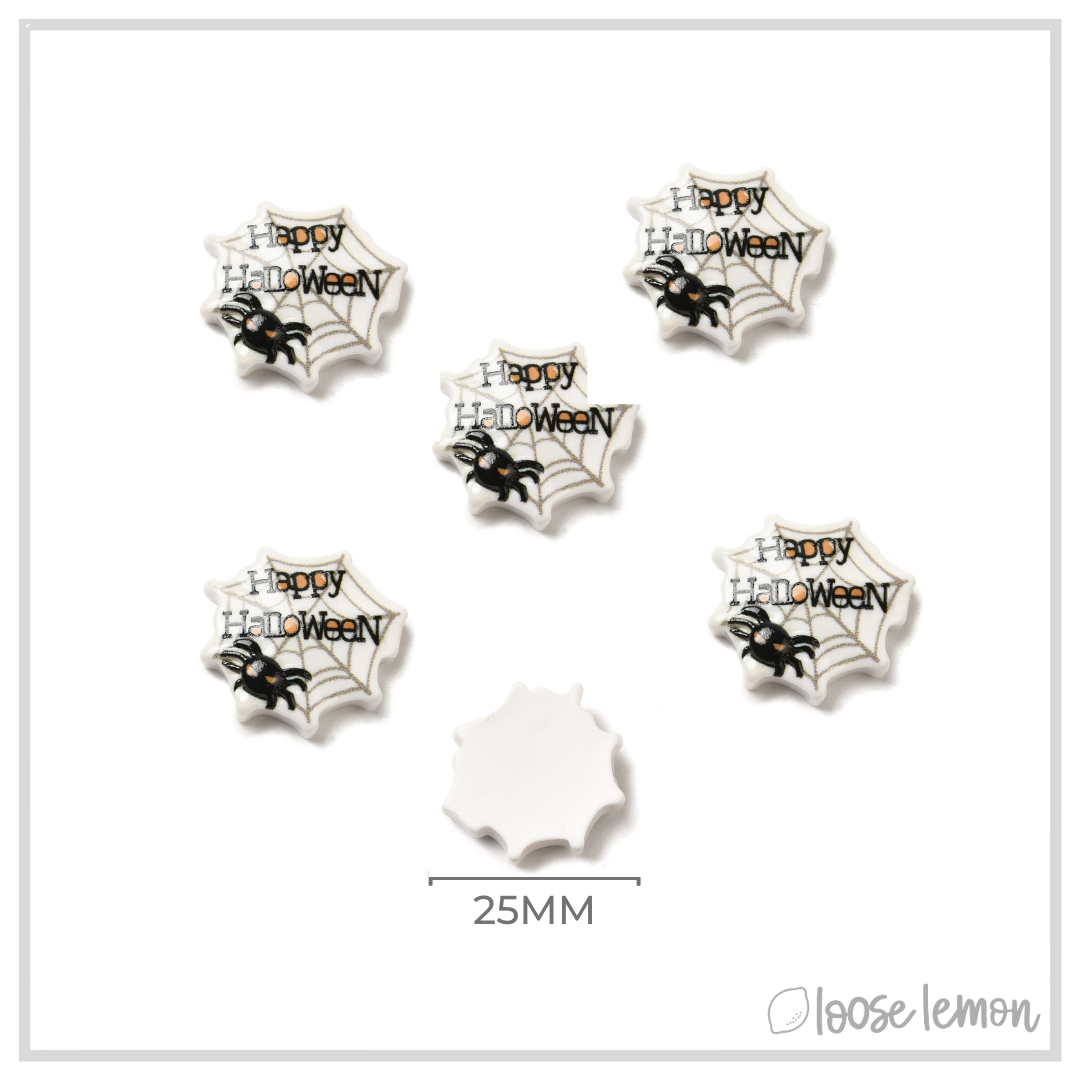 Halloween Resin "Happy Halloween" x 5 | Flatback