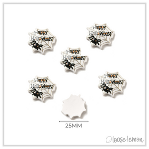 Halloween Resin "Happy Halloween" x 5 | Flatback