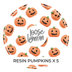 Halloween Resin Pumpkins x 5 | Flatback