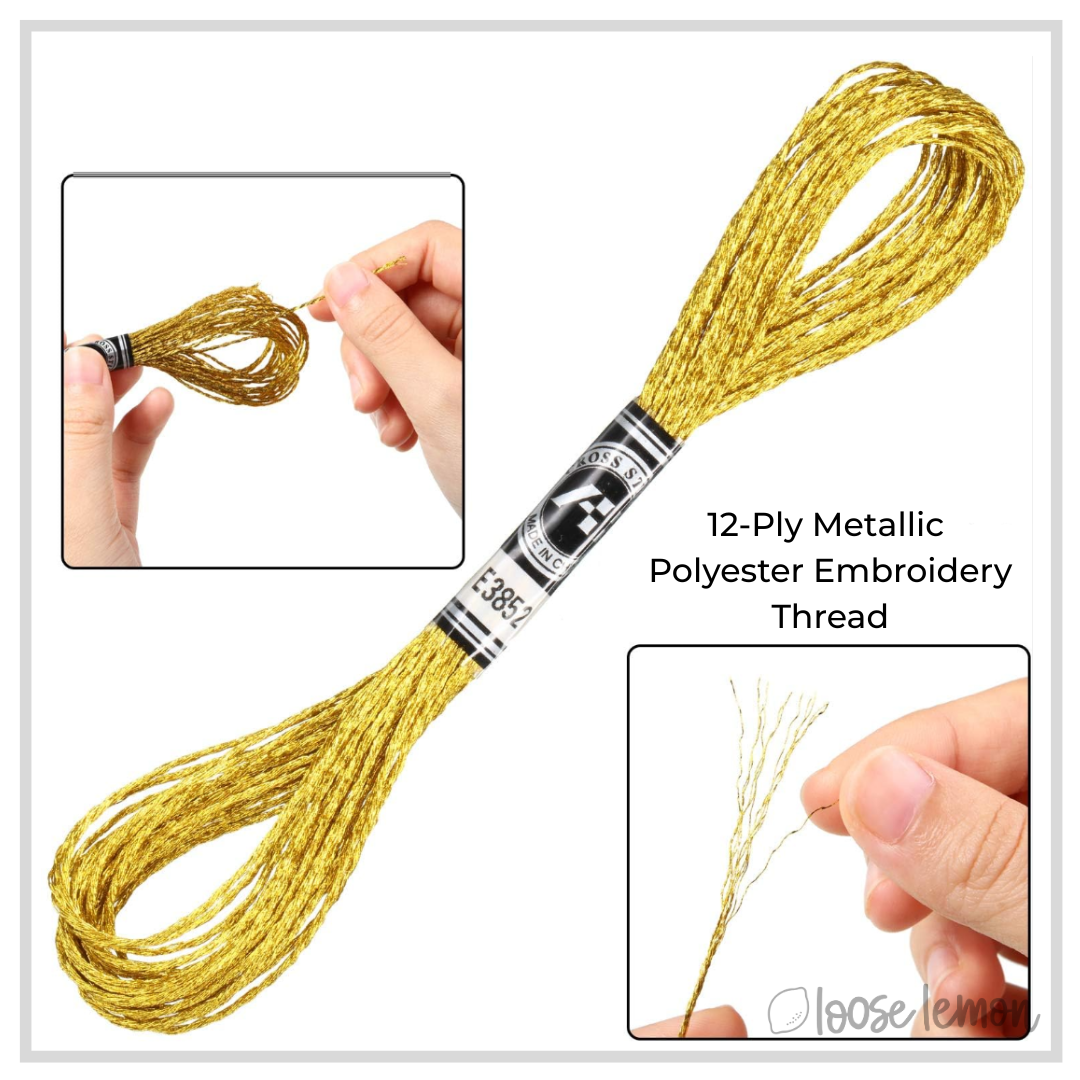 Silver Embroidery Thread  | 12 Ply X 8M