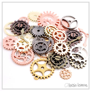 Cog & Gear Charms | Mix 8 Colors