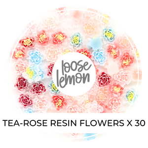 Mini Resin Flowers | Tea-Rose Mix x 30 Pieces