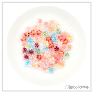 Mini Resin Flowers | Tea-Rose Mix x 30 Pieces