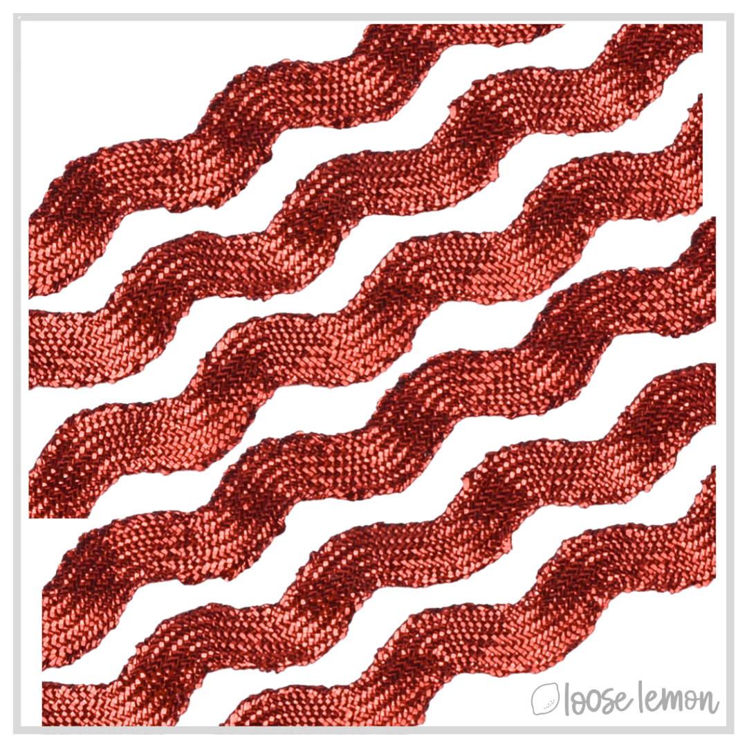 Ric Rac Ribbon (13m) | Metallic Red