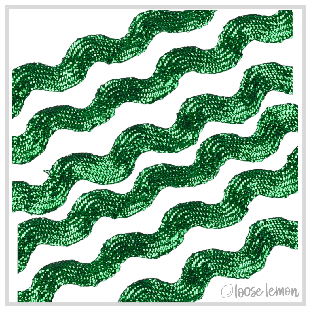 Ric Rac Ribbon (13m) | Metallic Green