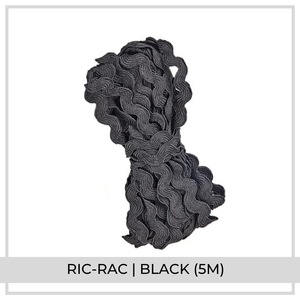 Ric Rac Ribbon (5m) | Black