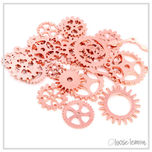 Cog & Gear Charms | Rose Gold