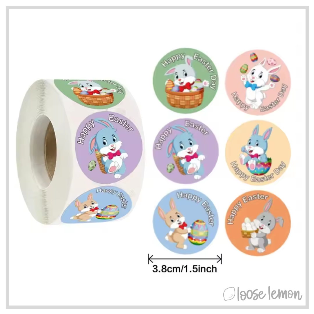 100 Easter 1.5" (38mm) Stickers/Seals (3)