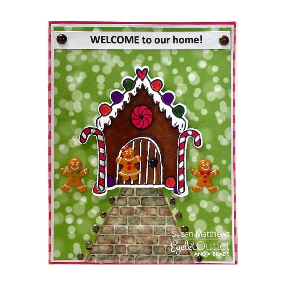 Christmas Gingerbread Brads x 12 | Eyelet Outlet