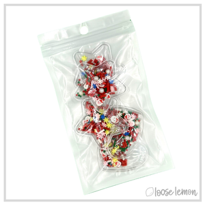 Shaker Card Embellishments | Red Christmas x 5