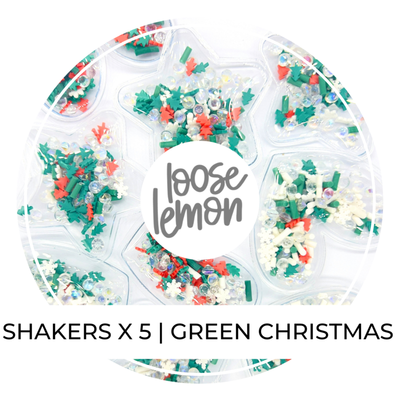 Shaker Card Embellishments | Green Christmas x 5