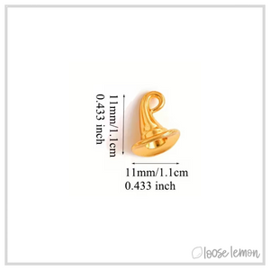 Mini Witch Hat Charms x 6 (Bronze)
