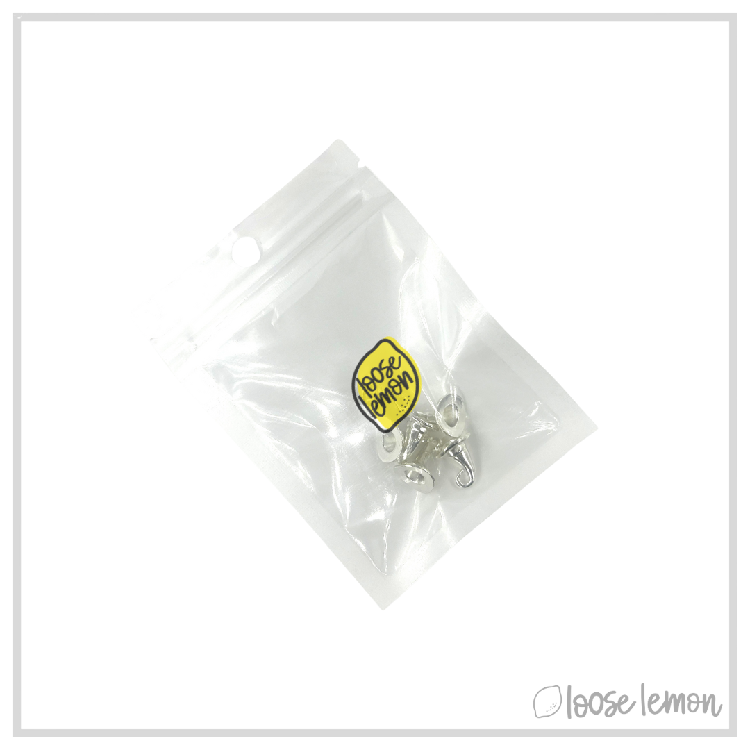 Mini Witch Hat Charms x 6 (Silver)