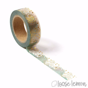 Teal Waves Foil - Washi Tape (10M)