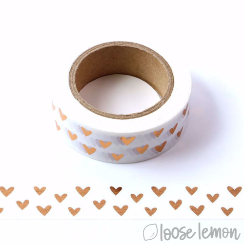 Rose Gold Hearts Foil - Washi Tape (10M)