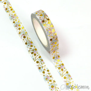 Floral Foil Narrow - Washi Tape (10M)